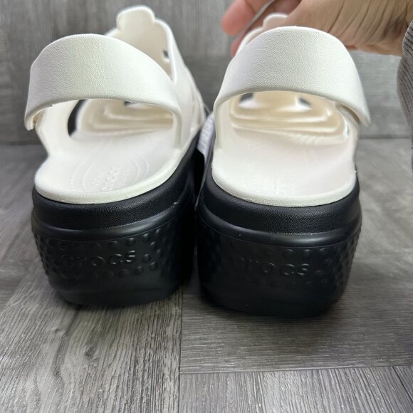 CROCS Stomp Fisherman Women's size 11 Ivory Platform Sandals - Picture 6 of 8
